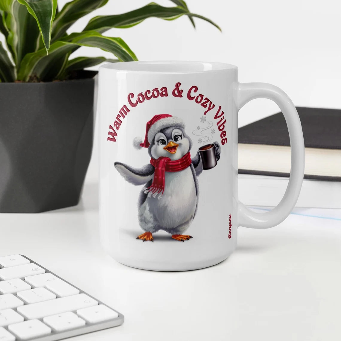 Penguin Ceramic Mug Coffee Cup | Festive Holiday Gift for Animal Lovers | Cozy Winter & Christmas Vibes